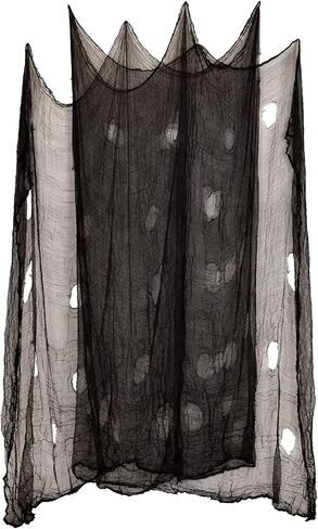 (80 x 200 in.) Halloween Creepy Cloth, Spooky Giant Cheese Cloth Tapestry for Halloween Party Supplies Decorations Outdoor Yard Home Wall Decor, Black in Saudi Arabia