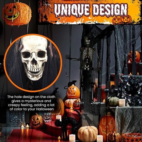 (80 x 200 in.) Halloween Creepy Cloth, Spooky Giant Cheese Cloth Tapestry for Halloween Party Supplies Decorations Outdoor Yard Home Wall Decor, Black in Saudi Arabia