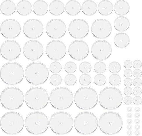 60 PCS Clear Piercing Disc for Piercing Bump Silicone Perforated Disc Earring Backs Supports for Keloids Healing Pads Belly Button Nose-Piercing Soft Durable Non Pull 3/5/7/9/12/14mm in Saudi Arabia