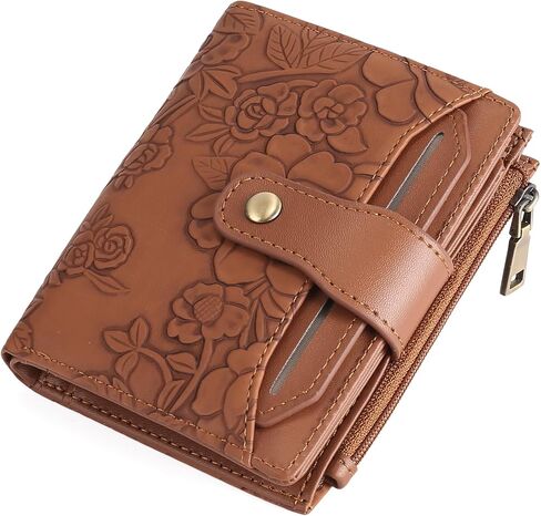 GAEKEAO Wallet for Women RFID Blocking Vegan Leather Bifold Card Holder Compact Zipper Pocket Wallets with 4 ID Windows in Saudi Arabia