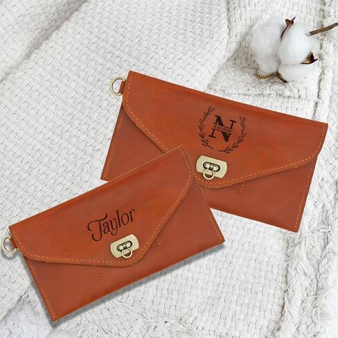 Personalized Leather RFID Wallet for Women – Customizable with Couple Names and Special Messages – Elegant Gift for Girlfriends, Mothers, and Women – Ideal Gift for Valentine’s Day and Mother’s Day in Kuwait