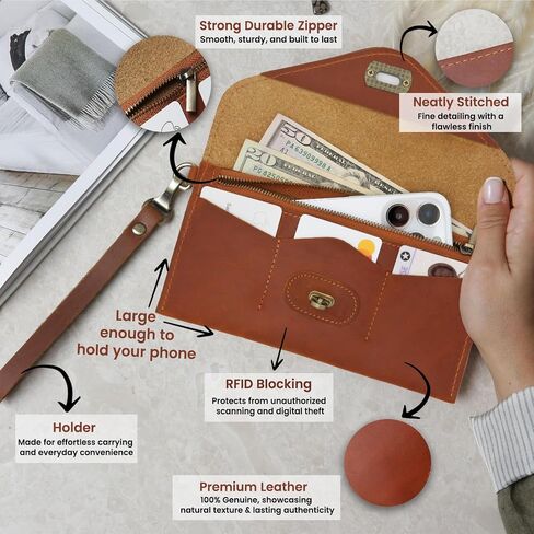 Personalized Leather RFID Wallet for Women – Customizable with Couple Names and Special Messages – Elegant Gift for Girlfriends, Mothers, and Women – Ideal Gift for Valentine’s Day and Mother’s Day in Kuwait