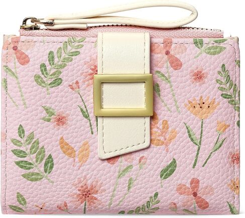 RNIEGA Small Wallets for Women Bifold Vegan Leather Wallet RFID Blocking Floral Pattern Card Holder with Zipper Pocket in Saudi Arabia
