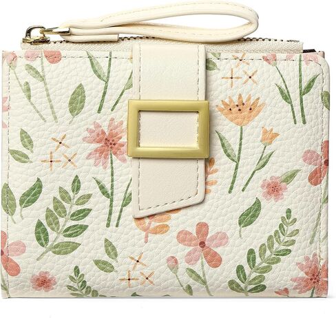 RNIEGA Small Wallets for Women Bifold Vegan Leather Wallet RFID Blocking Floral Pattern Card Holder with Zipper Pocket in Saudi Arabia