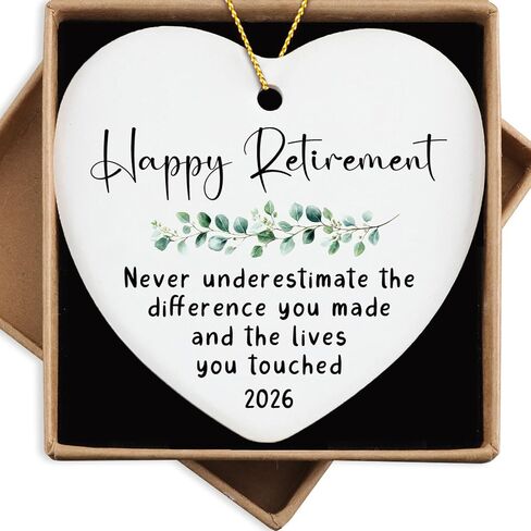 Retirement Gifts for Woman Never Ceramic Ornament Underestimate The Difference You Made Happy Retirement Gift for Teacher Coworker Nurse Friend Christmas Tree Decoration in Kuwait