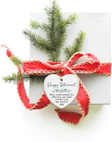 Retirement Gifts for Woman Never Ceramic Ornament Underestimate The Difference You Made Happy Retirement Gift for Teacher Coworker Nurse Friend Christmas Tree Decoration in Kuwait