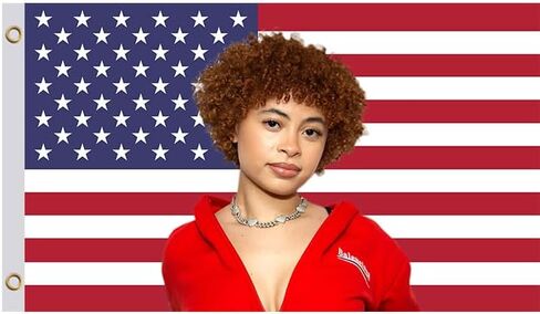 3x5 Ft Ice Rapper Spice Polyester Flag with 2 Grommets - Fun Tapestry Cool Wall Single Sided Flags for Decor College Dorm Room Guys - Icespice Poster American Flag Tapestry for Bedroom or Living Room in Kuwait