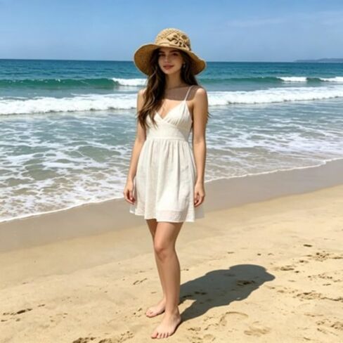 Women's Crochet Sun Hat, Straw Hats for Women Foldable Wide Brim Beach Hats Straw Bucket Cap with Bowknot in Kuwait