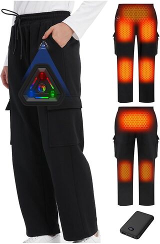 Heated Pants for Women and Men, Cargo Baggy Sweatpants for, Upgraded 7.4V 10000mAh Battery Pack & Heating Element in Kuwait