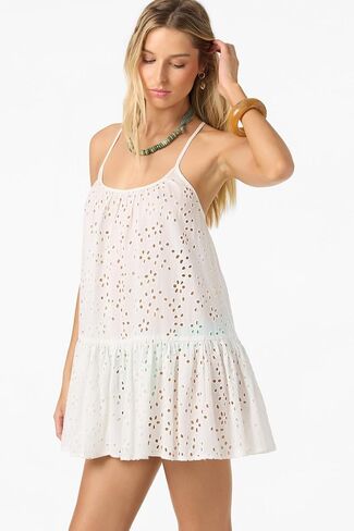 O'NEILL Women's Kylee Mini Cover-Up Dress | Cotton Eyelet, Adjustable Straps in Kuwait