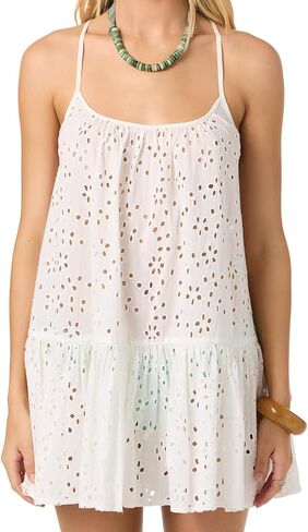 O'NEILL Women's Kylee Mini Cover-Up Dress | Cotton Eyelet, Adjustable Straps in Kuwait