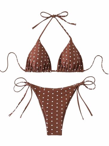 Fanuerg Women's Sexy Halter Bikini Sets Triangle Top String Two Piece Swimsuit Cheeky Swimwear Bathing Suit in Saudi Arabia