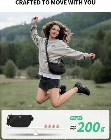 OIWAS Nylon Small Crossbody Bag Lightweight Crescent Bag Shoulder Bag with Waterproof Zippers Adjustable Strap in Saudi Arabia