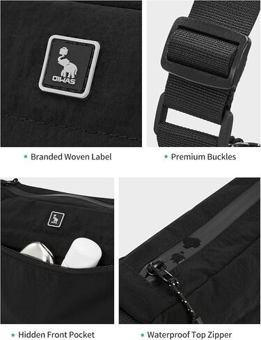 OIWAS Nylon Small Crossbody Bag Lightweight Crescent Bag Shoulder Bag with Waterproof Zippers Adjustable Strap in Saudi Arabia