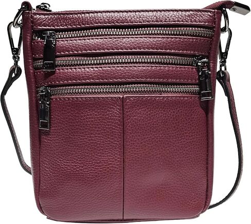 Genuine Leather Mini Small Crossbody Bag for Women, Shoulder Messenger Phone Bag with Multi Zipped Compartments in Kuwait