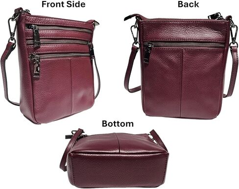 Genuine Leather Mini Small Crossbody Bag for Women, Shoulder Messenger Phone Bag with Multi Zipped Compartments in Kuwait