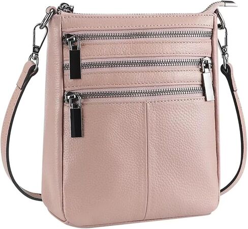 Genuine Leather Mini Small Crossbody Bag for Women, Shoulder Messenger Phone Bag with Multi Zipped Compartments in Kuwait