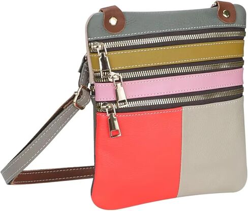 Genuine Leather Mini Small Crossbody Bag for Women, Shoulder Messenger Phone Bag with Multi Zipped Compartments in Kuwait