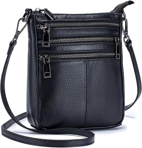 Genuine Leather Mini Small Crossbody Bag for Women, Shoulder Messenger Phone Bag with Multi Zipped Compartments in Kuwait