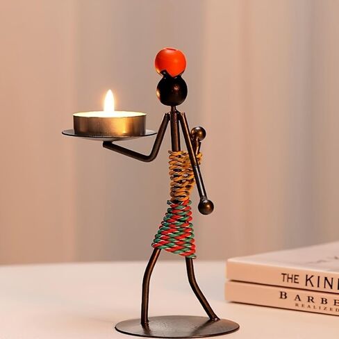 2PCS Creative Human Figure Iron Candle Holder Stand Candlestick for Home Decor Party Centerpiece Stable Multi-Functional Metal Candle Stick Holder in Kuwait