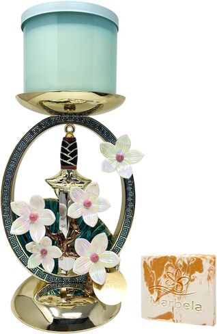 Bath & Body Works Limited Edition Princess Collection Mulan Pedestal 3-Wick Candle Holder with a Peach Gardenia Sample Soap in Kuwait