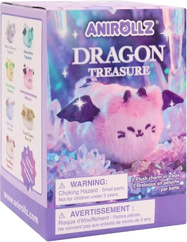 Anirollz Dragon Treasure Blind Surprise Box 3.5 Inch Plush Keychain Collectible Random Character Charm Keyring Accessory in Saudi Arabia