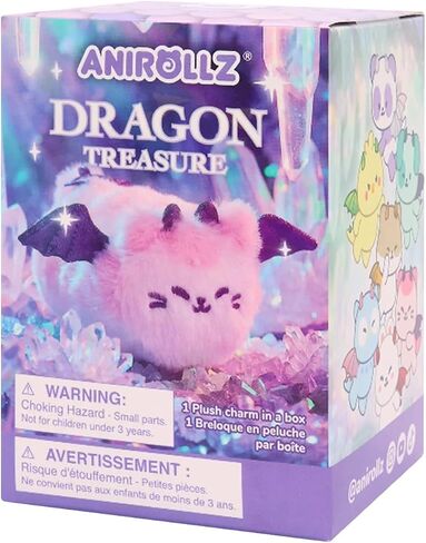 Anirollz Dragon Treasure Blind Surprise Box 3.5 Inch Plush Keychain Collectible Random Character Charm Keyring Accessory in Saudi Arabia