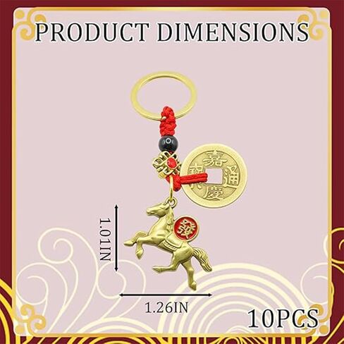 10 PCS Horse Keychain, Horses Keychains for Women, Year of the Horse 2026 Zodiac Charm, Lunar New Year Gifts for Women, Bag Charms in Saudi Arabia