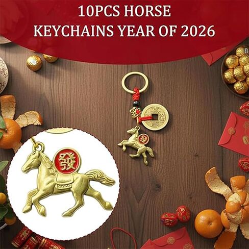 10 PCS Horse Keychain, Horses Keychains for Women, Year of the Horse 2026 Zodiac Charm, Lunar New Year Gifts for Women, Bag Charms in Saudi Arabia