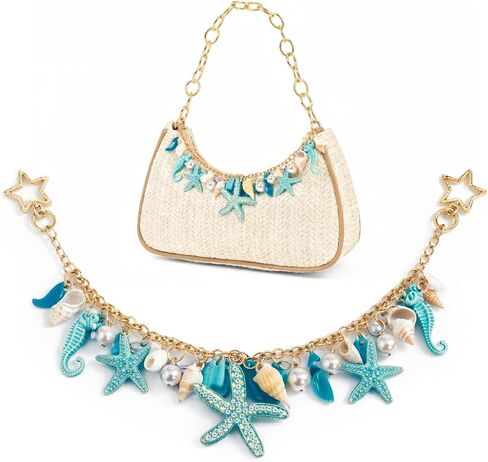 Beach Bag Charm Chain Shell Bag Charm Ocean Starfish Keychain Summer Purse Charms for Handbag Summer Vacation Dresses in Saudi Arabia
