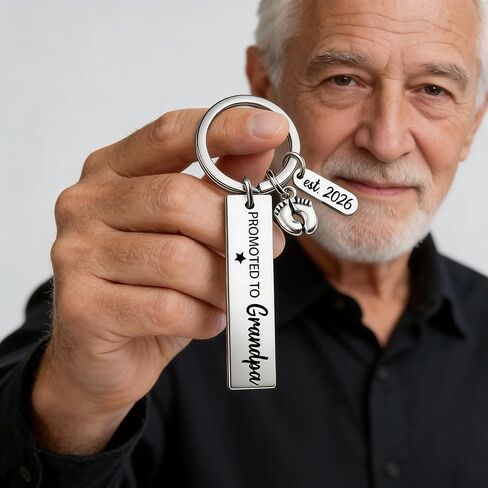 Promoted To Grandma Grandpa Keychain Pregnancy Announcement For Grandparents First Time Grandma To Be Gifts Grandpa Gifts Est 2026 in Saudi Arabia