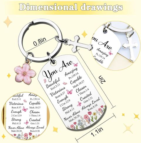 Inspirational Christian Gifts for Women Christian Keychain for Teen Girls Spiritual Religious Gift Bible Verse Accessories Faith Based Gifts for Sister Friend Mom in Saudi Arabia
