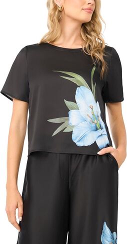 Vince Camuto Short Sleeve Crew Neck Blouse in Kuwait