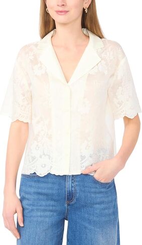 Vince Camuto Relaxed Collar Short Sleeve Button-Up in Kuwait