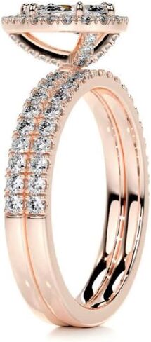 4 CT Pear Cut Halo Wedding Ring Set Handmade Engagement Ring for Women Anniversary Promise Gifts for Her Moissanite in Kuwait