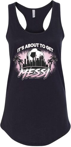 Its About to Get Miami Style Soccer Fan Goat Sports Ladies Racerback Tank Top in Kuwait