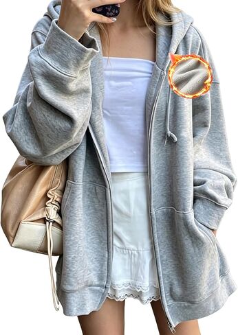 Zip Up Hoodie Women Oversized Lightweight, Sweatshirt Full Zip, Light Ladies Sweat Jackets With Zipper And Hood in Kuwait