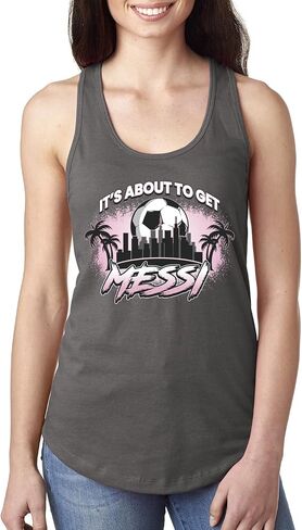 Its About to Get Miami Style Soccer Fan Goat Sports Ladies Racerback Tank Top in Kuwait