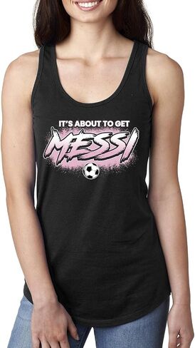 Its About to Get Miami Style Soccer Fan Goat Sports Ladies Racerback Tank Top in Kuwait
