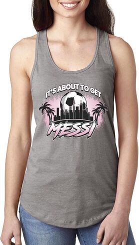 Its About to Get Miami Style Soccer Fan Goat Sports Ladies Racerback Tank Top in Kuwait