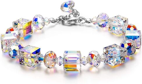 Northern Lights Ladies Crystal Bracelet, 17.8 cm with 5 cm Extension, Jewelry Gift Box for Mother's Day, Birthdays, and Anniversaries in Kuwait