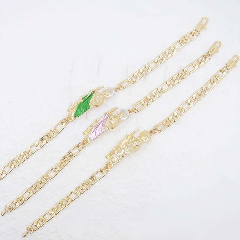 San Judas Tedeo Bracelet - Gold Plated Figaro Chain Saint Jude Religious Jewelry - Tarnish-Resistant Spiritual Accessory for Hope & Faith (Multicolor Robe Design) in Kuwait