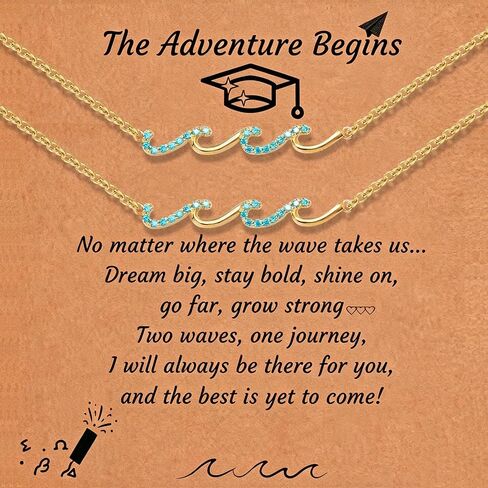2026 Graduation Gifts Matching Gold Plated Wave Evil Eye Friendship Bracelets Best Friend Bracelet for Her Grad Gifts in Saudi Arabia