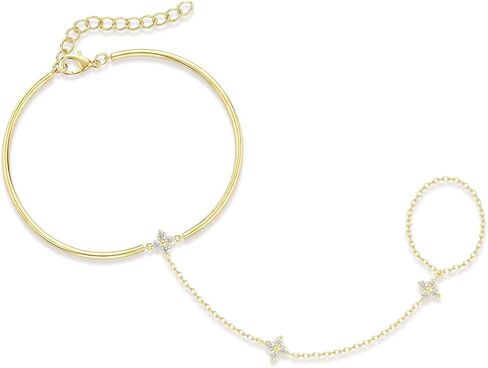 Hand Chain for Women Gold Silver Plated Ring Bracelet Hand Chain Plus Size Finger Ring Bracelets Jewelry in Saudi Arabia
