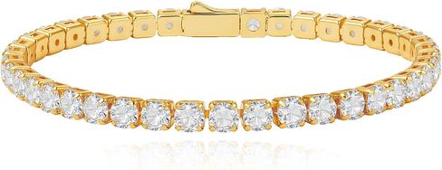 Cicy Bell 18k Gold Plated Tennis Bracelets for Women Stackable Round and Square Cubic Zirconia Link Bracelets Sets in Kuwait