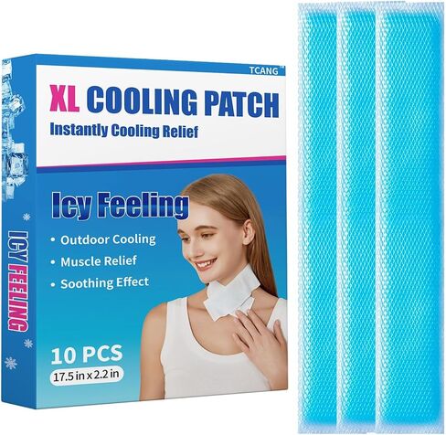 10 Packs Instant Cooling Ice Packs for Outdoor Activities Summer Heat Relief - Large Disposable Cooling Patches for Neck Body, Camping Hiking Sports, Instant Temperature Drop in Saudi Arabia