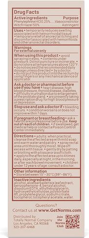 Norms Cooling Hemorrhoid Spray, Maximum Strength Touch-Free Relief with Phenylephrine, Witch Hazel, Aloe, Shrinks Swelling, Calms Itching, Soothes on Contact, 3oz Spray in Saudi Arabia