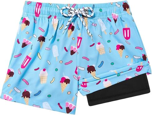 Century Star Boys Swim Trunks Bathing Suit with Soft Compression Liner-4-Way Stretch Quick Dry UPF 50+ Beach Shorts in Kuwait