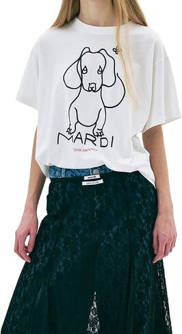 mardi mercredi Tshirt DDANJI CH.02 – 100% Cotton, Regular Fit, Minimal Dachshund Character, Clean Line Drawing in Saudi Arabia