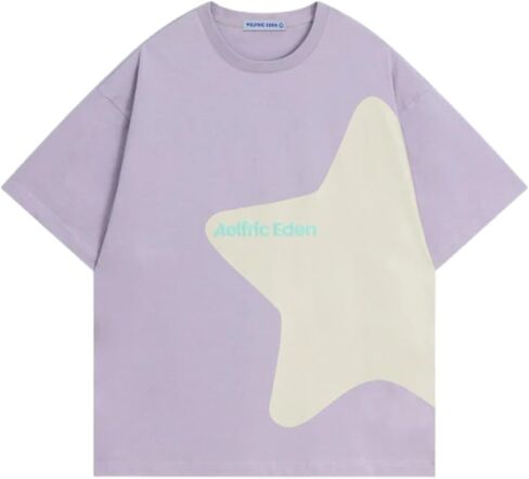 Aelfric Eden Womens Vintage Color Blocking Tee Oversized Streerwear Star Graphic T Shirt Short Sleeve Summer Tops in Kuwait